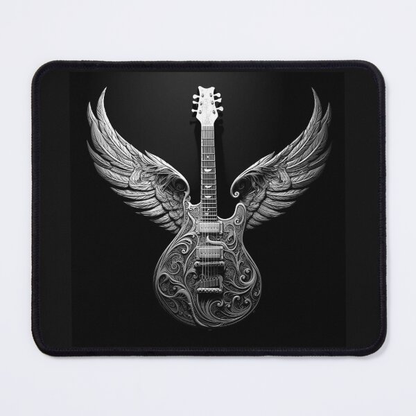 Item preview, Winged Electric Guitar in Black and White designed and sold by inkoutninja.