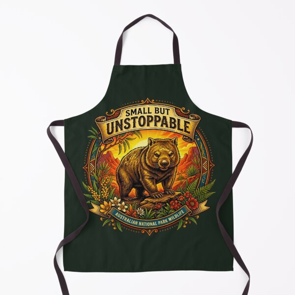 Item preview, Small But Unstoppable Wombat Vintage Australian National Park Retro Badge designed and sold by MT-Hub | Cute Aesthetic Art, Stickers & Phone Cases.