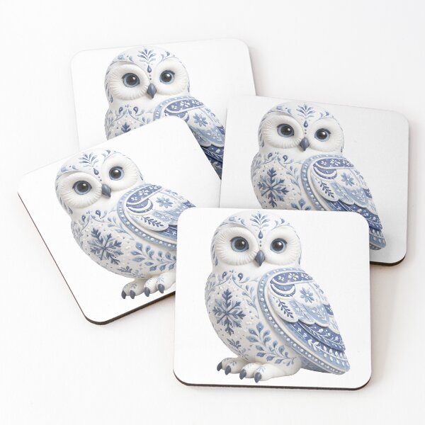 Item preview, Snowy Owl 3D Clay Art | Cute Scandinavian Folk Illustration designed and sold by LainCellJapan.