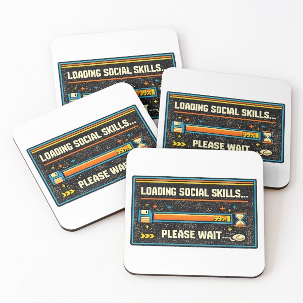 Item preview, Funny Autism, Loading Social Skills Please Wait Funny Retro Tech Introvert designed and sold by graphic-genie.