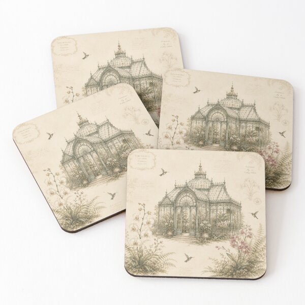 Item preview, Vintage Greenhouse Botanical Garden Toile Pattern designed and sold by Siti Hoiriyah.