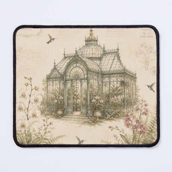 Item preview, Vintage Greenhouse Botanical Garden Toile Pattern designed and sold by Siti Hoiriyah.