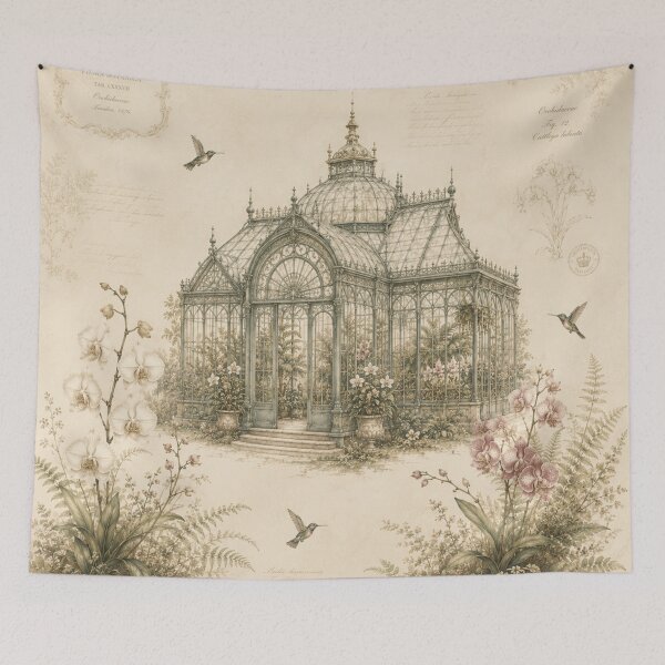 Item preview, Vintage Greenhouse Botanical Garden Toile Pattern designed and sold by Siti Hoiriyah.