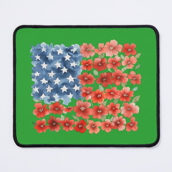Item preview, Red Poppy Flower American Flag Memorial Day Floral July 4th designed and sold by melodycook.