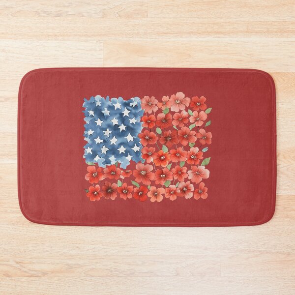 Item preview, Red Poppy Flower American Flag Memorial Day Floral July 4th designed and sold by melodycook.
