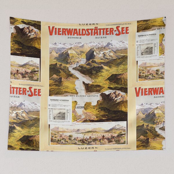 Item preview, Vintage Lake Lucerne Travel Poster | Swiss Alps Art Print | Early 20th Century Tourism Decor | Vierwaldstättersee Map Design designed and sold by artofuniverse.