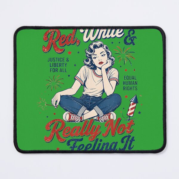 Item preview, Red White & Really Not Feeling It 4th July Retro Political designed and sold by melodycook.