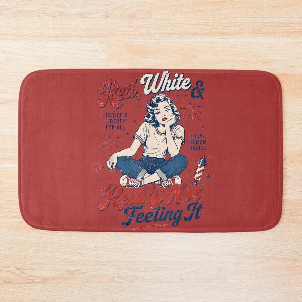 Item preview, Red White & Really Not Feeling It 4th July Retro Political designed and sold by melodycook.
