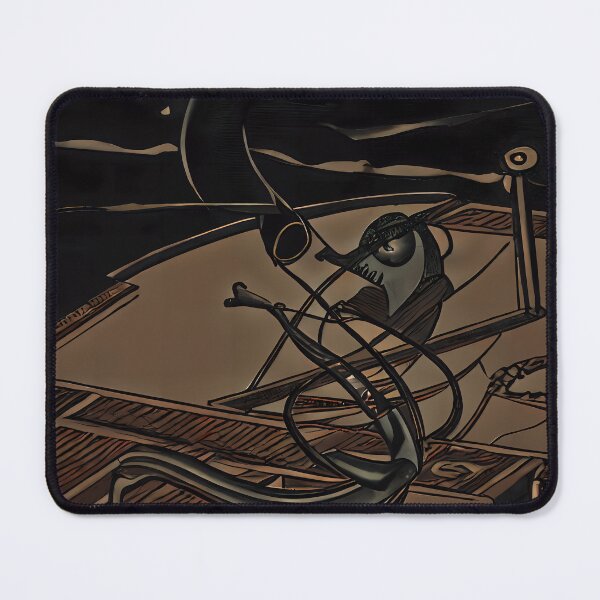 Item preview, Dark Yokai Phantom Ship Shadow Tentacle Vessel Japanese Surrealism designed and sold by YugenWorkshop.