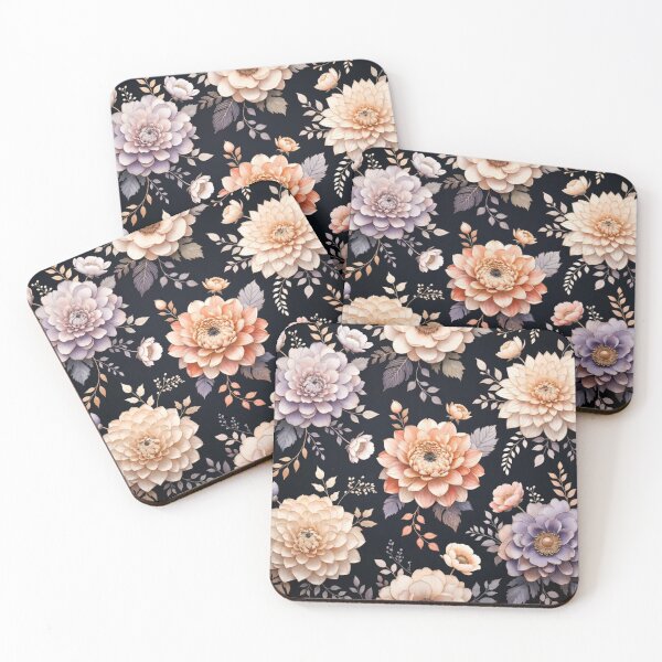 Item preview, Elegant Dark Cream Floral Pattern designed and sold by IntelliMindDesigns.