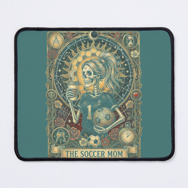 Item preview, Goth Soccer Mom Tarot Card Spooky Skeleton Coffee Sports Mom designed and sold by meilcannb.