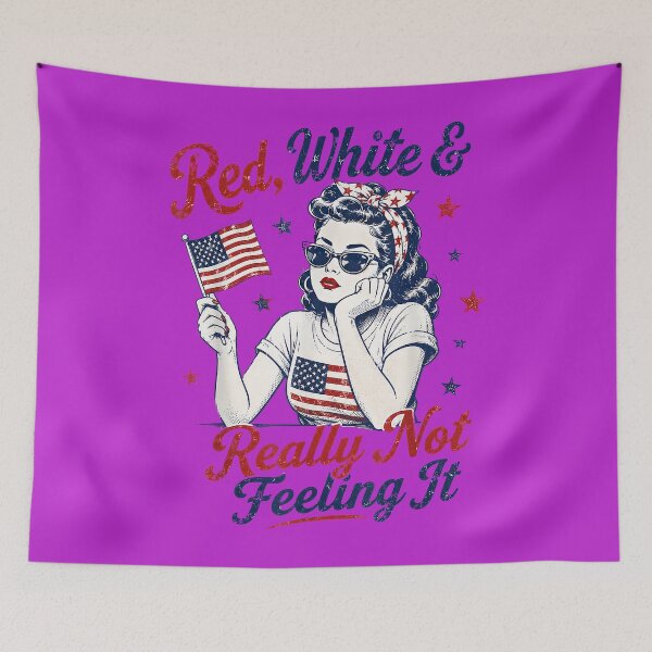 Item preview, Red White and Really Not Feeling It Retro 4th of July designed and sold by melodycook.
