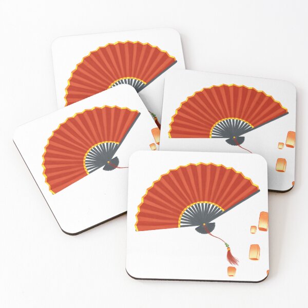 Item preview, Traditional Chinese Fan Illustration | Elegant Red Oriental Art designed and sold by Emianartstudio.
