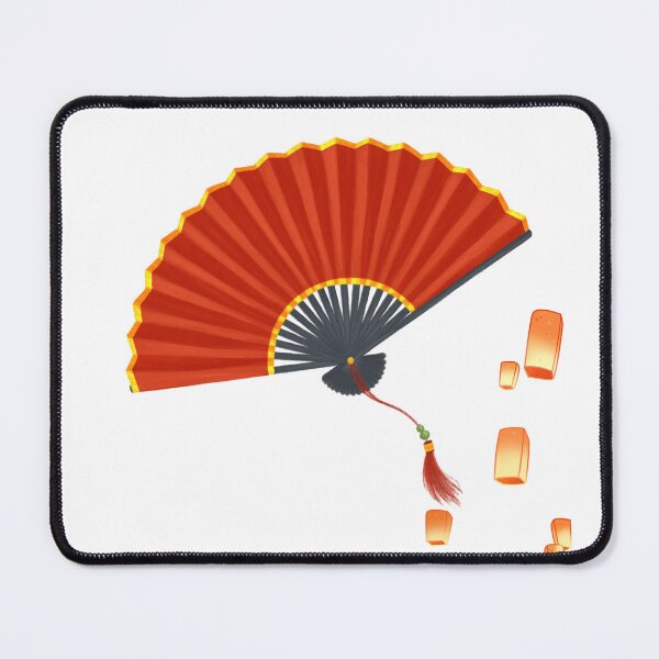 Item preview, Traditional Chinese Fan Illustration | Elegant Red Oriental Art designed and sold by Emianartstudio.