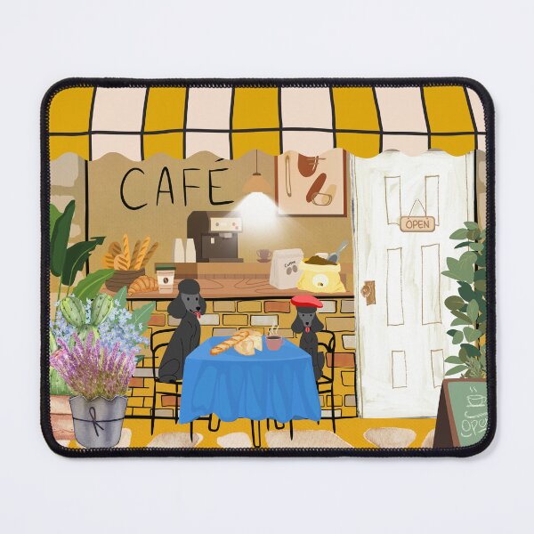 Item preview, Cosy vibes French poodles in a cafe designed and sold by thefrenchyviet.