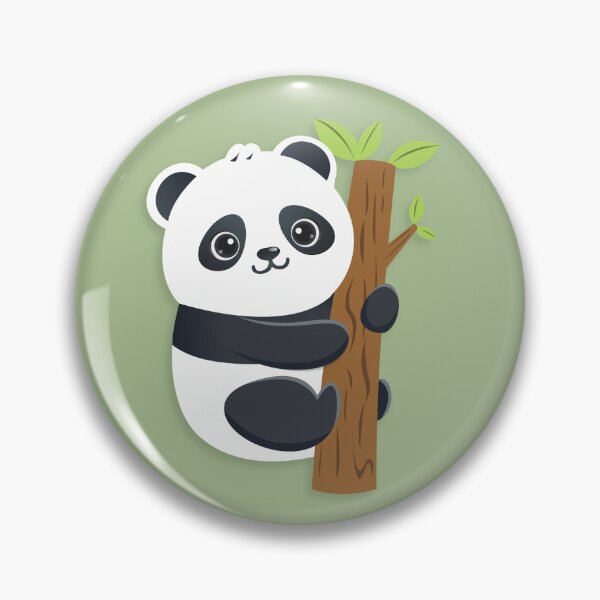 Item preview, Cute Panda Hugging Bamboo Tree Kawaii Bear Sticker Aesthetic Art designed and sold by Nikola Dio.