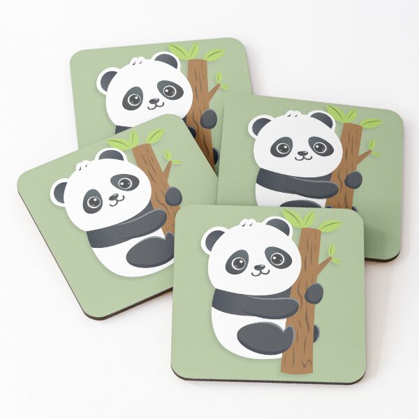Item preview, Cute Panda Hugging Bamboo Tree Kawaii Bear Sticker Aesthetic Art designed and sold by Nikola Dio.