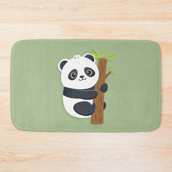Item preview, Cute Panda Hugging Bamboo Tree Kawaii Bear Sticker Aesthetic Art designed and sold by Nikola Dio.