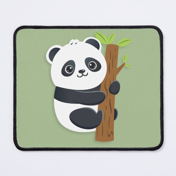 Item preview, Cute Panda Hugging Bamboo Tree Kawaii Bear Sticker Aesthetic Art designed and sold by Nikola Dio.