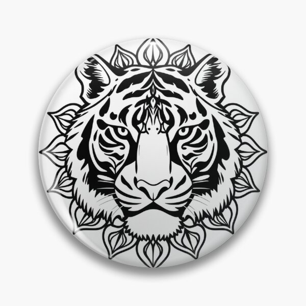Item preview, Tiger Mandala Line Art - Modern Graphic Art Hoodie designed and sold by QuirkThreadsCo.