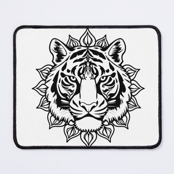 Item preview, Tiger Mandala Line Art - Modern Graphic Art Hoodie designed and sold by QuirkThreadsCo.