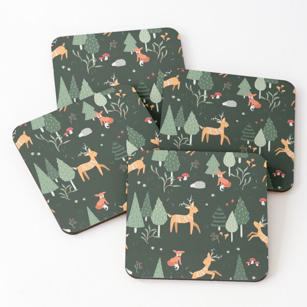 Item preview, Woodland Forest Animals Seamless Pattern | Deer, Fox & Hedgehog Cottagecore Nature Repeat | Cozy Evergreen Wildlife Design designed and sold by RJACreative.