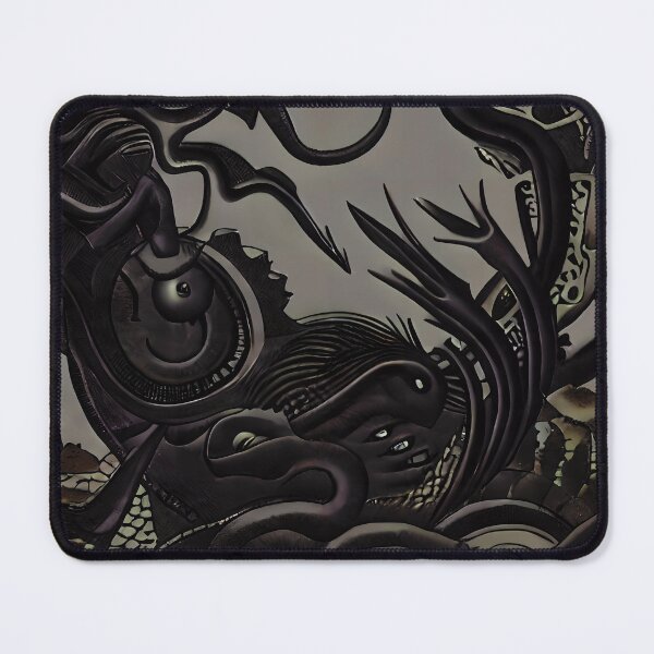 Item preview, Dark Yokai Monochrome Biomechanical Eye Tendril Japanese Surrealism designed and sold by YugenWorkshop.