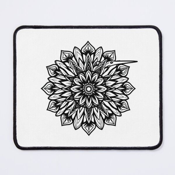 Item preview, Hummingbird Mandala Line Art - Modern Graphic Art  designed and sold by QuirkThreadsCo.
