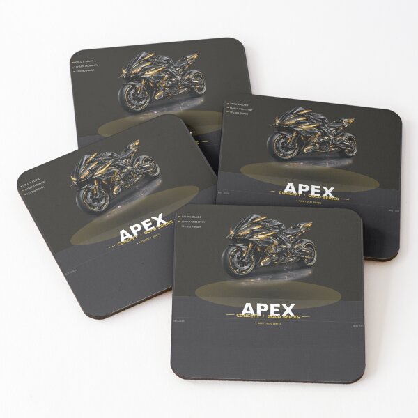 Item preview, Apex Gold Black Geometric Concept Superbike Art designed and sold by AvalonMoss.