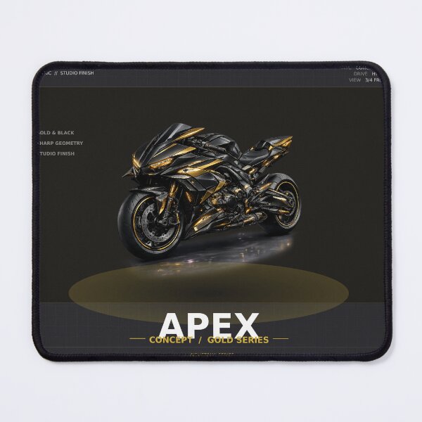 Item preview, Apex Gold Black Geometric Concept Superbike Art designed and sold by AvalonMoss.