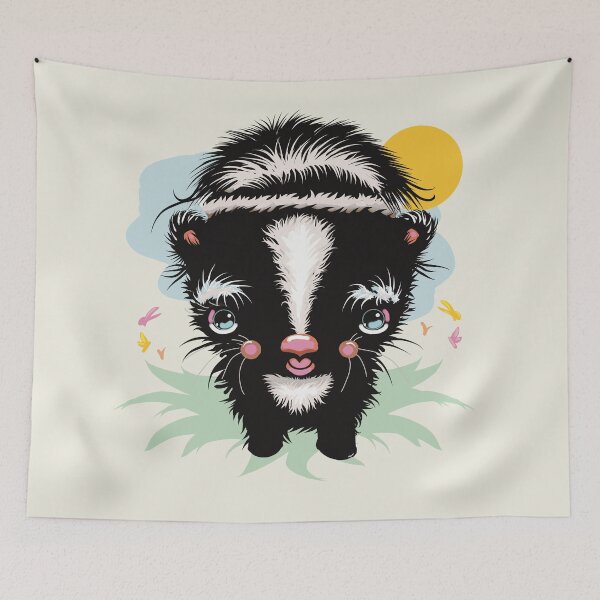 Item preview, Cute Baby Skunk in Woodland with Butterflies designed and sold by Karin Taylor.