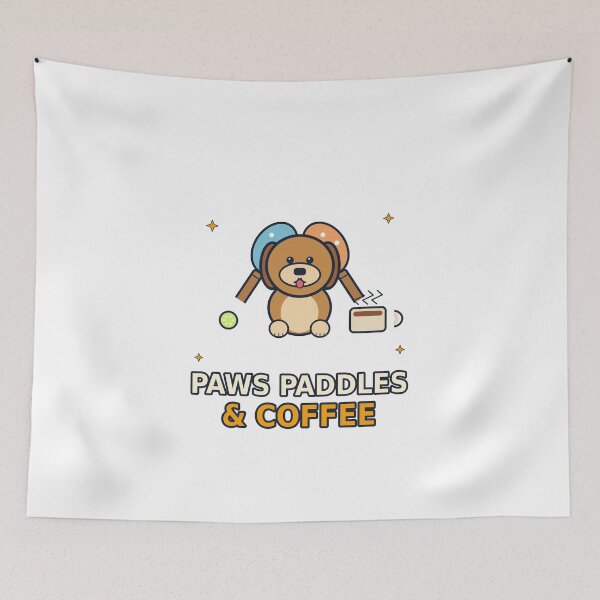 Item preview, Paws Paddles And Coffee Funny Pickleball Dog Design designed and sold by Concrete Coffee Studio.