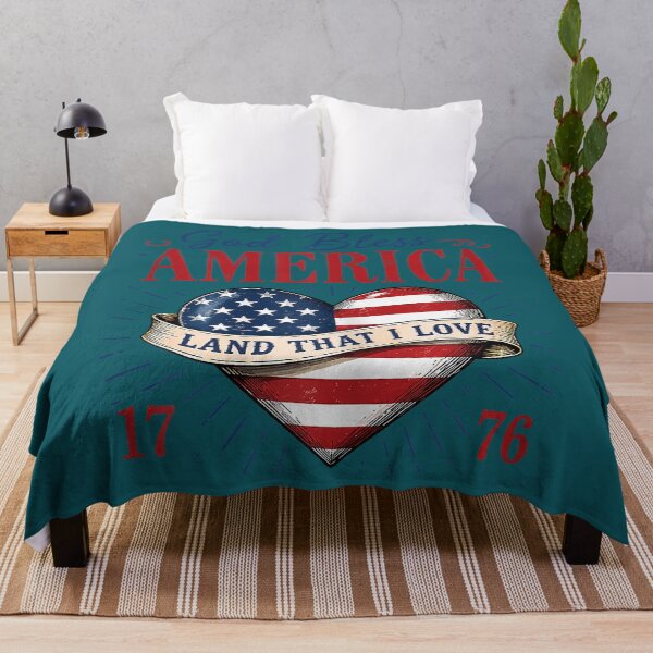 Item preview, God Bless America Land that I Love Patriotic Heart Flag designed and sold by meilcannb.