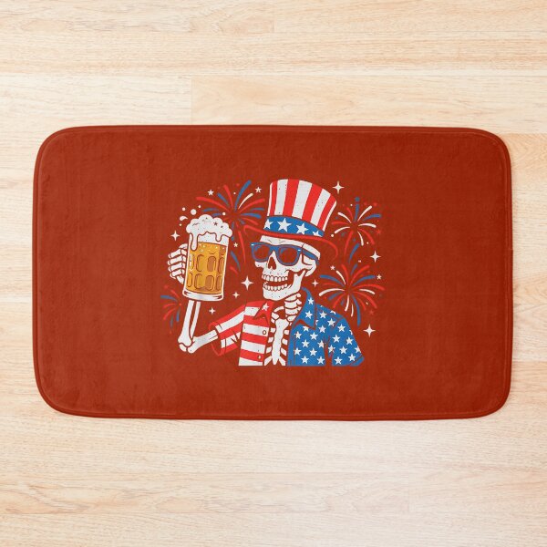 Item preview, 4th of July Patriotic Skeleton Beer Funny American USA Party designed and sold by Mjayshop.