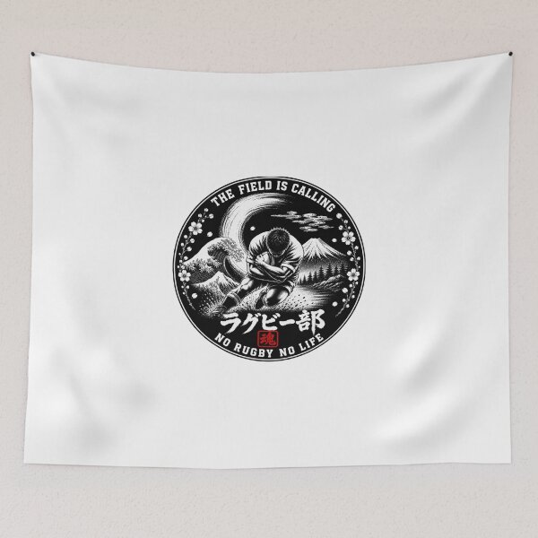 Item preview, No Rugby No Life Japanese Ukiyo-e Rugby Club Sticker/T-Shirt Art designed and sold by Locker39.