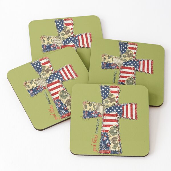 Item preview, God Bless America Patriotic Cross Faith Design designed and sold by melodycook.