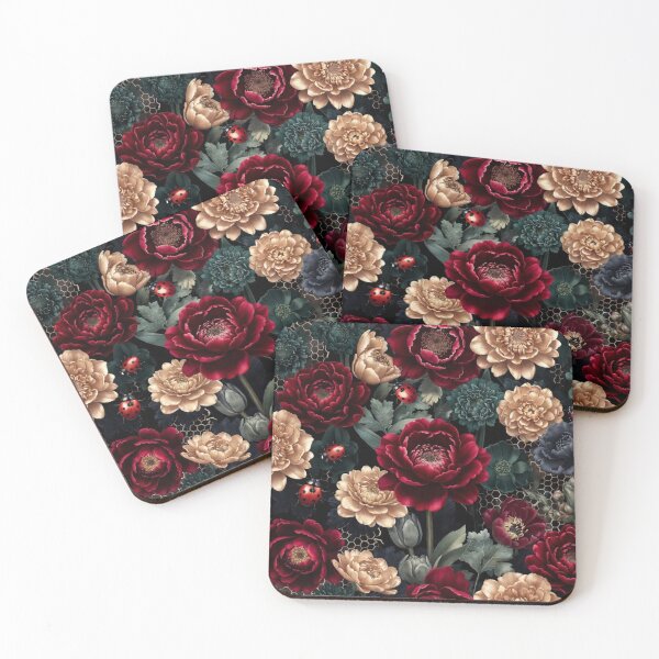 Item preview, Moody Dark Red Rose Floral Pattern designed and sold by IntelliMindDesigns.