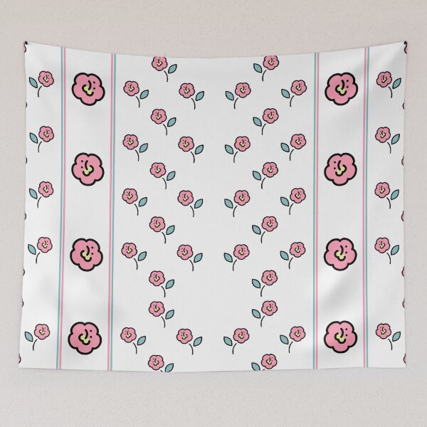 Item preview, Kawaii Pink Flowers - Cute and Minimalist Retro Floral Design designed and sold by Kessy-Kunstler.