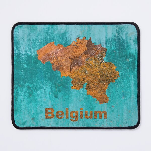 Item preview, Belgium Map Rust on Teal designed and sold by Elisabeth Lucas.