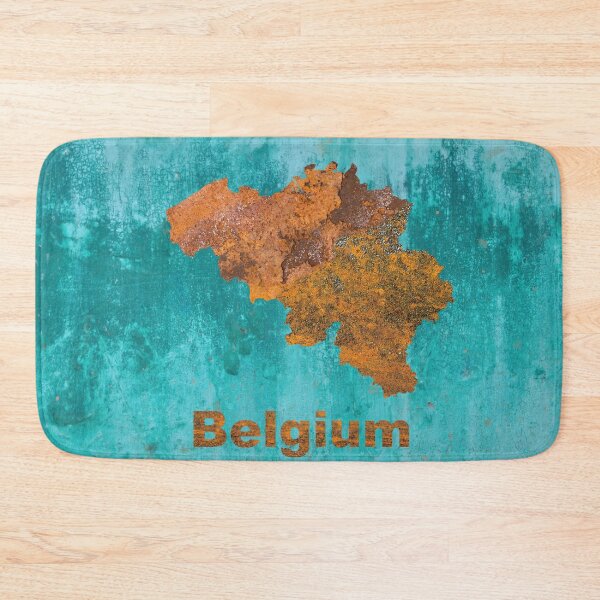 Item preview, Belgium Map Rust on Teal designed and sold by Elisabeth Lucas.