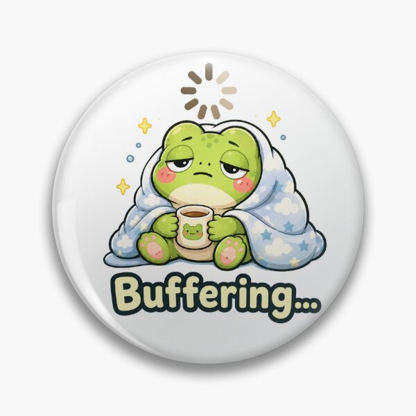 Item preview, Buffering Frog Sticker – Cute Tired Frog Loading designed and sold by InkWanderStudio.