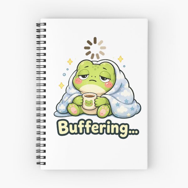 Item preview, Buffering Frog Sticker – Cute Tired Frog Loading designed and sold by InkWanderStudio.