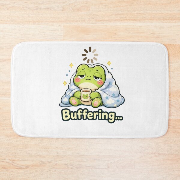 Item preview, Buffering Frog Sticker – Cute Tired Frog Loading designed and sold by InkWanderStudio.