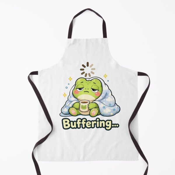Item preview, Buffering Frog Sticker – Cute Tired Frog Loading designed and sold by InkWanderStudio.