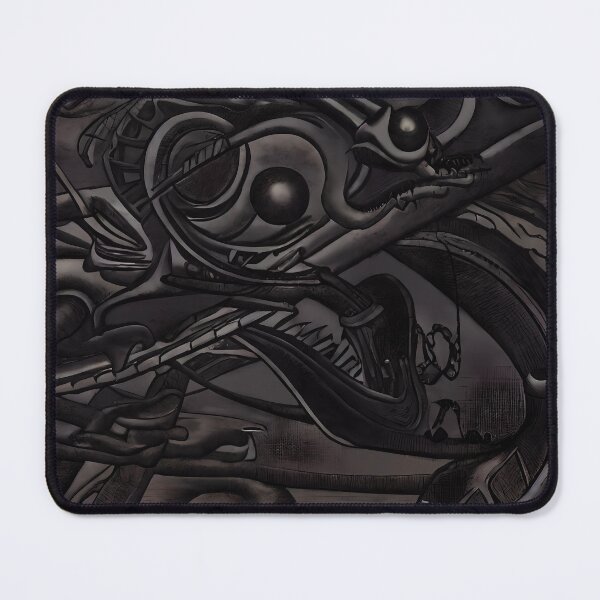 Item preview, Dark Yokai Gaping Jaw Biomechanical Shadow Serpent Japanese Surrealism designed and sold by YugenWorkshop.