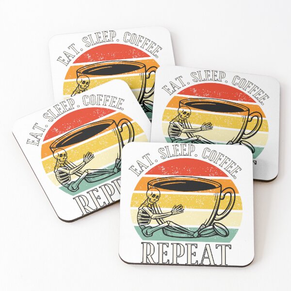 Item preview, Eat. Sleep. Coffee. Repeat Skeleton Design designed and sold by OldSkullDesigns.