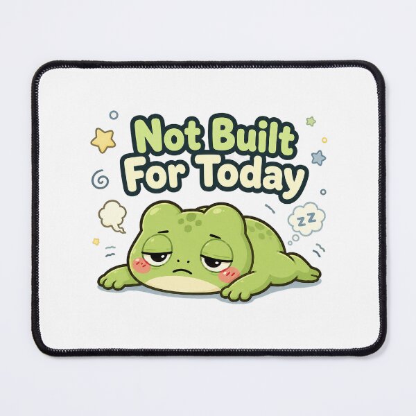 Item preview, Not Built For Today Frog Sticker – Tired Funny Frog designed and sold by InkWanderStudio.
