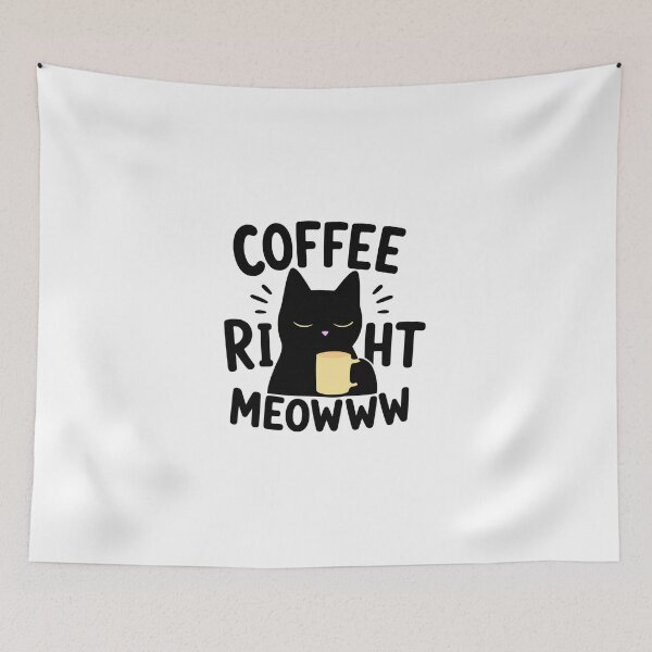 Item preview, Coffee Right Meowww Funny Cat Coffee Lover Gift Cute Black Cat Mug Tee Sticker designed and sold by PrintAura15.