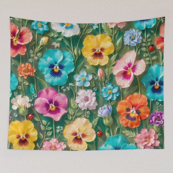 Item preview, Colorful Pansy Floral Seamless Pattern designed and sold by IntelliMindDesigns.