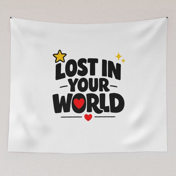 Item preview, Lost In Your World | Romantic Love Quote Sticker designed and sold by Lovestickerco.